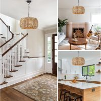 Farmhouse Boho Chandelier, 5-Light with Water Hyacinth Lampshade, for Dining Room, Kitchen Island, Bedroom, Living Room - Image 8