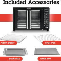 Gourmia Toaster Oven Air Fryer Combo 17 cooking presets 1700W french door digital air fryer oven 24L capacity accessories, convection rack, baking pan tray recipe book GTF7460,Large,Black - Image 8