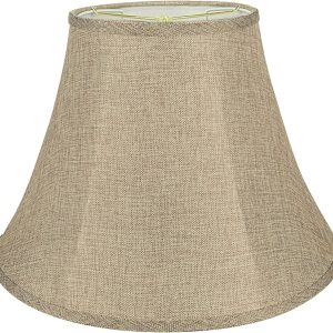 Aspen Creative 38001A Transitional Bell Shaped Collapsible Spider Construction Lamp Shade in Natural, 9" Top x 18" Bottom x 13" Slant Height