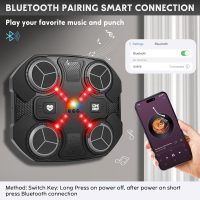 Music Boxing Machine Sport Toys for Kids,Wall Mounted Bluetooth Smart Punching Target,Training Pad Toy with Boxing Glove,Ideas Toys for Boys Girls Kids 3 4 5 6 7 8 9 10 11 12+ Years Old - Image 2