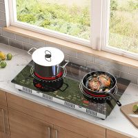 2 Burner Electric Cooktop - 24 Inch Built-in & Countertop Electric Stove Top, 110V-120V Double Burner Ceramic Cooktop Portable with Safety Lock, Timer, Sensor Touch Control, 110V Plug in - Image 3