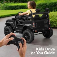 Best Choice Products Kids 24V 2-Seater Electric Ride On Car Truck w/ 132lb Weight Capacity, Parent Control, Bluetooth, LED Lights - Black - Image 4