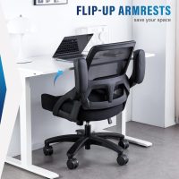 Big and Tall Office Chair 400lbs-Ergonomic Mesh Desk Chair with Flip up Arms, Heavy Duty Home Office Computer Chair, Wide Seat Office Chairs, Executive Rolling Swivel Task Chairs for Large People - Image 5