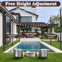 10Ft String Light Poles 4 Pack,Light Poles for Outside Lights,Outdoor with Fence Brackets Hanging Lights,Metal Stand Deck Patio Backyard - Image 6