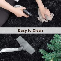 TWINNIS Super Soft Shaggy Rugs Fluffy Carpets, 4x5.9 Feet, Indoor Modern Plush Area Rugs for Living Room Bedroom Kids Room Nursery Home Decor, Upgrade Anti-Skid Rectangular Fuzzy Rug, Black - Image 6