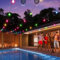Govee Smart Outdoor String Lights H7015, 48ft RGBIC Outdoor Lights with 15 Dimmable LED Bulbs, IP65 Waterproof, Color Changing Warm White Lights with 47 Scene Modes for Patio, Backyard, App Control - Image 5