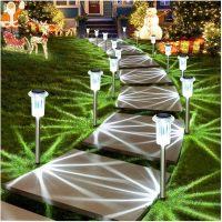 DenicMic Solar Lights Outdoor 10 Pack Waterproof 6000K Cold White LED Stainless Steel Stake for Pathway Yard Garden Driveway Solar Powered Outside Decor - Image 8