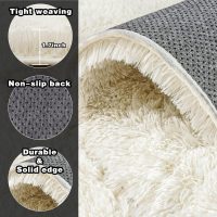 8x10 Area Rugs for Living Room, Ultra Soft Fluffy Large Shaggy Rug Carpet for Bedroom, Non-Slip Fuzzy Plush Rugs for Nursery Boys Girls Kids Room Modern Indoor Home Decor, Cream White - Image 5