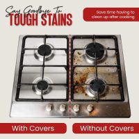 Gas Stove Burner Liners (50 Pack) - Disposable Aluminium Foil Covers, 8.5” Heat-Resistant Protector, Fits Gas or Electric Ranges, Thick Foil for Mess-Free Cooking, Perfect Stove Cover for Kitchen - Image 2