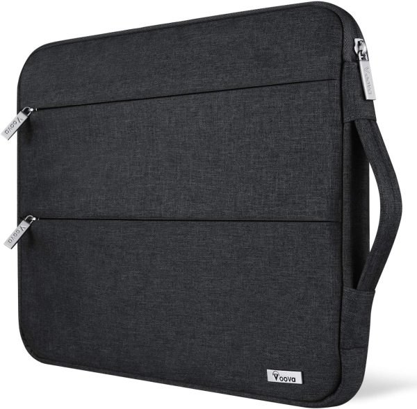 Voova 15.6 16 Inch Laptop Sleeve Case Compatible with MacBook Pro 16 M1/M2/M3/M4 Max 2019-2025, 15.6-16” Hp Lenovo Acer Asus, Waterproof Slim Computer Bag Cover with Handle, Black