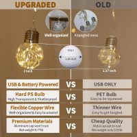 YOLIGHT Wishing Ball Curtain Lights 200 LED Window Curtain String Lights with Remote, USB Battery Powered Twinkle Globe Fairy Lights for Wedding Party Bedroom Christmas Decoration (Warm White) - Image 4