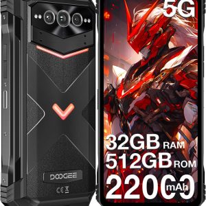DOOGEE V MAX Pro(2025) 5G Rugged Phone,22000mAh,32GB+512GB/TF 2TB,Android 14 Rugged Smartphone,108MP+20MP Night Vision Phone, 6.58"FHD+ 120Hz IPS Screen, IP68/IP69K Waterproof,NFC/OTG/Face ID/1.18 lb