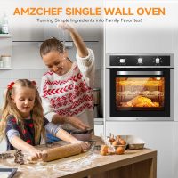 Wall Ovens 24 inch Electric, AMZCHEF 24 inch Wall Oven, 2200w Single Wall Oven with 6 Cooking Modes, 2.5 Cu.Ft. Electric Wall Oven, Convection Oven with Mechanical Knobs Control, Stainless Steel - Image 7