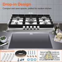 30 inch Gas Cooktop, Gas Stove Top with 5 High Efficiency Burners, Bulit-in Stainless Steel Gas Hob for Kitchen, NG/LPG Convertible Gas Stovetop, Thermocouple Protection - Image 6