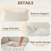 Giant Bean Bag Chairs for Adults Teens, Large Bean Bag Sofa Chairs with Filling Comfy Fuzzy BeanBag Chair with Armrests for Bedroom Living Room Reading - Image 5