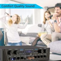 Pyle 500W 4-Channel Karaoke Bluetooth Amplifier - Home Theater Audio Receiver with AUX - FM - RCA Subwoofer Output - USB - Microphone Input with Echo for Wireless Music Streaming - PTA44BT - Image 6