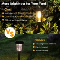 Solar Pathway Lights, 8 Pack LED Solar Lights Outdoor Waterproof, Glass Metal Garden Lighting for Yard Path Landscape Lawn Walkway Driveway, 3000K - Image 4