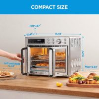 Midea Flexify French Door Toaster Oven Air Fryer Combo, 26.4 QT, Extra Large Air Fryer Countertop Oven 10-in-1 Combo, 25% Faster Cooking and 90% Less Oil, Stainless Steel - Image 2