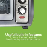 Hamilton Beach Air Fryer Toaster Oven Combo with Large Capacity, Fits 6 Slices or 12” Pizza, 4 Cooking Functions for Convection, Bake, Broil, Roll-Top Door, Easy Reach Sure-Crisp, Stainless Steel - Image 7