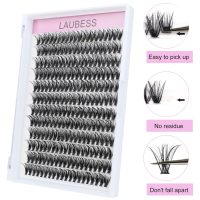 Cluster Lashes 240pcs 40D DIY Eyelash Extension D Curl Long Individual Lashes Mixed Tray Faux Mink Lash Clusters Extensions 0.07 0.10 Black (40D-0.07D-9-16mm) - Image 6