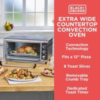 BLACK+DECKER 8-Slice Extra Wide Convection Toaster Oven, Fits 9"x13" Oven Pans and 12" Pizza, Bake, Toast, Broil, and Keep Warm Functions, Countertop Compact Design with Stainless Steel Finish - Image 10