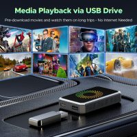 LAMTTO 3-in-1 Magic AI Box Video Player for Streaming Netflix/YouTube/TikTok on Car Screen Wireless Carplay Adapter Dongle with USB Drive for OEM Wired Apple Car Play Cars - Image 7