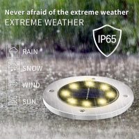 INCX Solar Lights Outdoor Waterproof,16 Pack Solor Ground Light for Outside, Solar Garden Lights Landscape Lighting for Patio Pathway Lawn Yard Deck Driveway Walkway, Warm White - Image 2