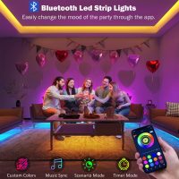 Led Lights for Bedroom 100 ft (2 Rolls of 50ft) Music Sync Color Changing RGB Led Strip Lights with Remote App Control Bluetooth Led Strip, Lights for Room Home Kitchen Party Decor - Image 2