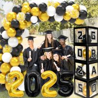 Black and Gold Graduation Grad Boxes, Grad Boxes with Letters 2025, Graduation balloons Decorations Class of 2025, Congrats Grad Party Decorations for Any Grades - Image 7
