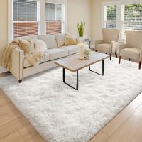 BENRON White Fluffy Rugs for Living Room 4x6, Soft Cream Area Rug for Kids Children Girls Bedroom Nursery, Washable Indoor Floor Carpets - Image 6