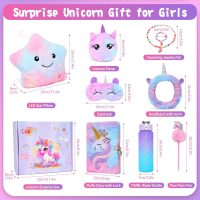 Cherry Tale Unicorn Gifts for Girls Age 6-8, Kids Unicorn Toys Set with Light Up Star Pillow Diary Headband Eye Mask Christmas Birthday Gifts for Little Girls Age 4 5 6 7 8 9 10 - Image 2