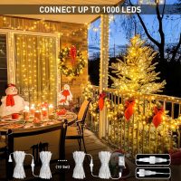 JMEXSUSS Connectable Warm White String Lights Indoor Bedroom, 8 Modes Christmas String Light Plug in Classroom Lights, 33ft 100 LED Fairy Twinkle Light Outdoor for Classroom Christmas Tree Decor - Image 7
