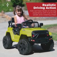 Best Choice Products 12V Kids Ride On Truck Car w/Parent Remote Control, Spring Suspension, LED Lights, AUX Port - Green - Image 2