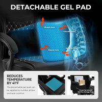 Dowinx Gaming Chair Breathable Fabric Game Chair with Gel Pad and Storage Bag, Comfortable Gamer Chair with Pocket Spring Cushion, Ergonomic Computer Chair with Footrest, Black - Image 5
