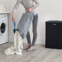 Joseph Joseph Tota 90 liter/23.8 gallon Laundry Hamper Separation Basket with lid, 2 Removable Washing Bags with Handles - Black - Image 5