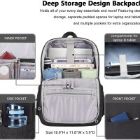 MAXTOP Deep Storage Laptop Backpack with USB Charging Port[Water Resistant] College Computer Bookbag Fits 15 Inch Laptop Black - Image 2