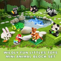 FUN LITTLE TOYS Party Favor for Kids, Mini Animals Building Blocks Sets Goodie Bags Stuffers for Kid, Small Toy Prizes, 12Pack Birthday Party Favor Easter Egg Fillers - Image 2