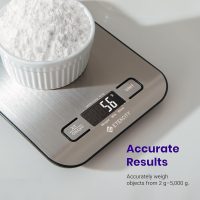 Etekcity Food Kitchen Scale, Digital Grams and Ounces for Weight Loss, Baking, Cooking, Keto and Meal Prep, LCD Display, Medium, 304 Stainless Steel - Image 2