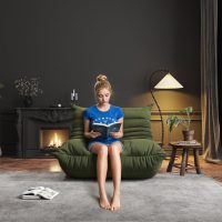 Bean Bag Chairs for Adults, BeanBag Reading Chair Memory Foam Couch, Floor Chair Soft Teddy Material, Comfy Reading Nook Chairs for Bedroom Living Room Office (Green) - Image 6