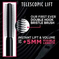 L'Oreal Paris Telescopic Lift Mascara, Lengthening and Volumizing Eye Makeup, Lash Lift with Up to 36HR Wear, Washable, Blackest Black, 0.33 Fl Oz - Image 4