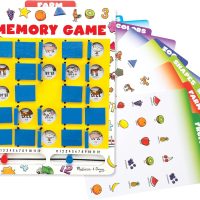 Melissa & Doug Flip to Win Travel Memory Game - Wooden Game Board, 7 Double-Sided Cards Road Trip Essentials for Kids, Hangman for Kids, Memory Toy for Toddlers and 5+ - Image 4