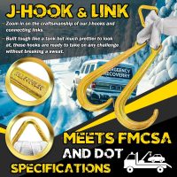 Tow Straps V Bridle w/ 15'' J Hooks | 3" x 24'' Recovery V Strap for Car Hauler, Wrecker Rollback | 5400 lbs Working Load | Heavy Duty Tow Straps with Hooks for Towing and Recovery - Image 4