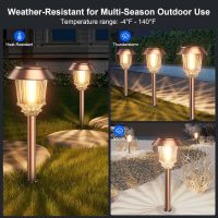 XMCOSY+ Solar Pathway Lights Outdoor - 6 Pack Solar Lights Outdoor Waterproof, 10-40 LM Dimmable Auto On/Off Solar Outdoors Lights Yard Garden Walkway Driveway (Warm White) - Image 6