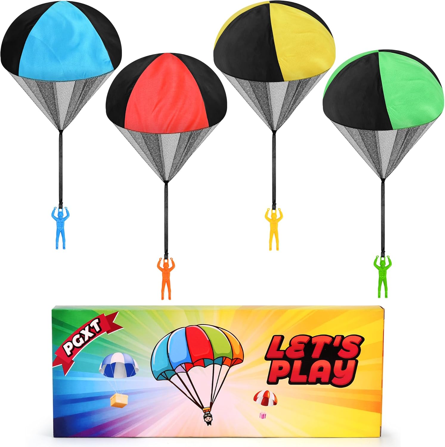 Parachute Toy for Kids, Outdoor Toys Flying Parachute Men, Inside & Outside Toys for or 3 4 5 6 7 8 9 10 11 12 Year Old, Thanksgiving Day for Boy Girl 4-8 Year Old, Unique Boys Party Favors