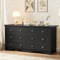 YESHOMY Black Dresser for Bedroom,6 Drawer Dressers, Storage Chest of Drawers for Hallway,Living Room, Entryway - Image 5