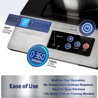 ChangBERT 1800W Commercial Grade Induction Cooktop, NSF Certified Portable Large 8" Heating Coil, 12" Heat Resistant Cooking Surface Premium Stainless Steel Pro Chef Professional Burner Hot Plate - Image 2