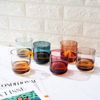 Khen Colored Old-Fashioned Drinking Glasses | Set of 6 | 9.6oz Art Deco Stemmed Glasses for Whiskey, Martini, Cocktail, Champagne, Wine | Muted Pastel Colors | Father's Day Gift Idea for Dad or Him - Image 2