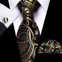 Ties Set Men Plaid Formal Necktie Pocket Square Cufflinks for Weddings（8.5cm/3.35in） - Image 2