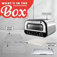 Gourmia Indoor Pizza Oven Air Fryer Toaster – 1800W Countertop Multi-Cooker with Pizza Stone, Digital Controls & 6 Presets, Stainless Steel - Image 6