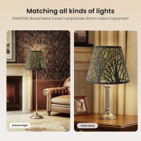 Lampshades for table lamp,metal lamp shade,small lamp shades,lamp shades for floor lamps,lamp cover,vintage lamp shade,6" Top x 10" Bottom x 7.5" High (Spider) & Bedside Lamp-Black Gold - Image 6